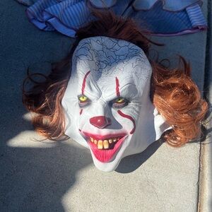 IT Creepy Clown Mask with Red Hair 
Mask only